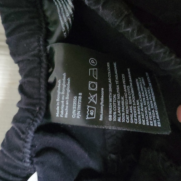 H&M Black Baggy Loose Fit Cargo Pants Medium - Picture 8 of 10